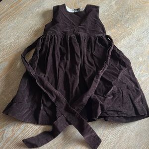 Papo d’anjo brown corduroy sleeveless dress sz 5 yrs